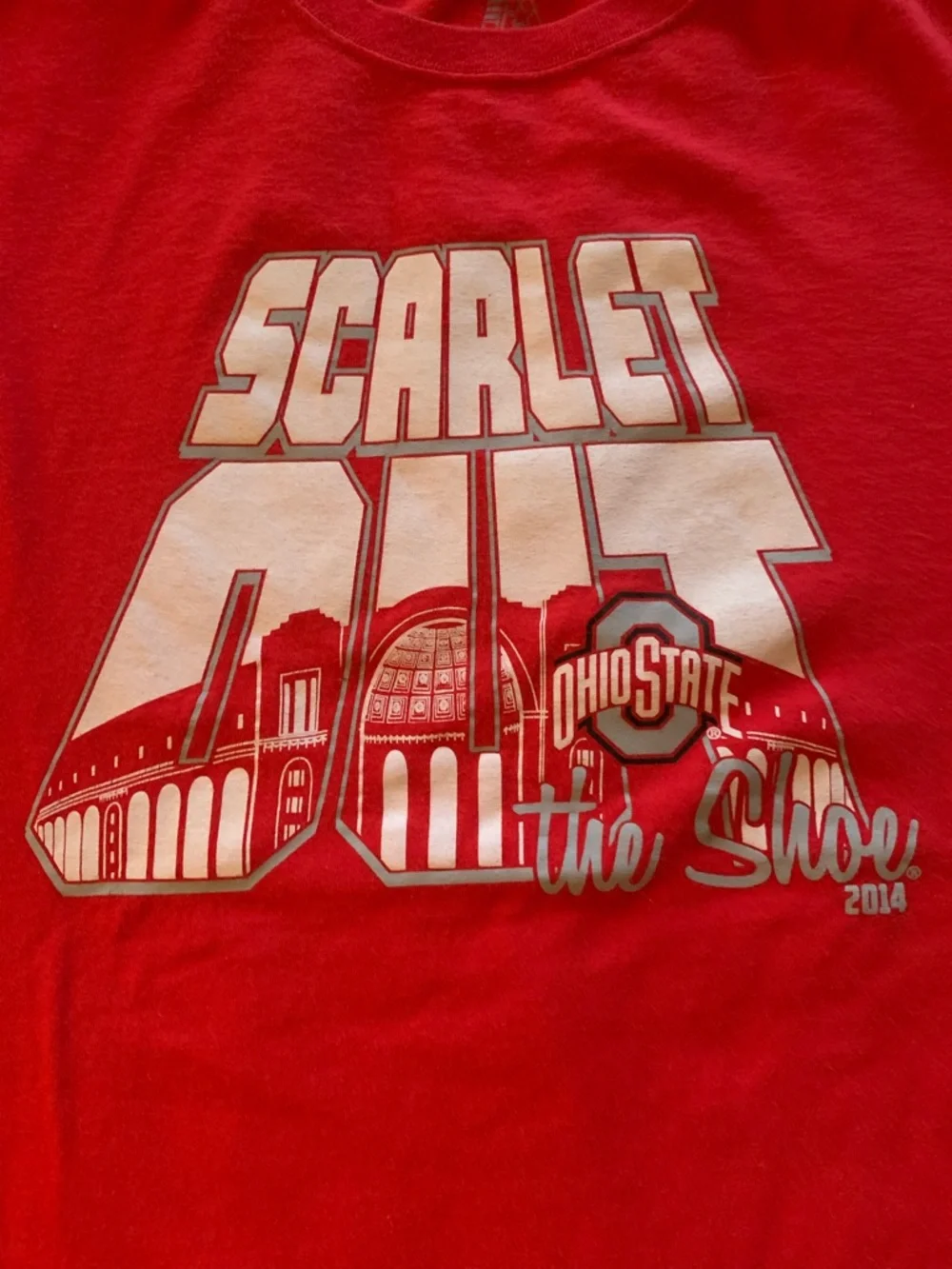 Ohio State Graphic Red Tee, size XXL , Scarlet out the Shoe 2014 - Picture 2 of 3